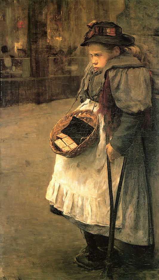 Matches Girl, vintage artwork by Floris Arntzenius, 12x8" (A4) Poster