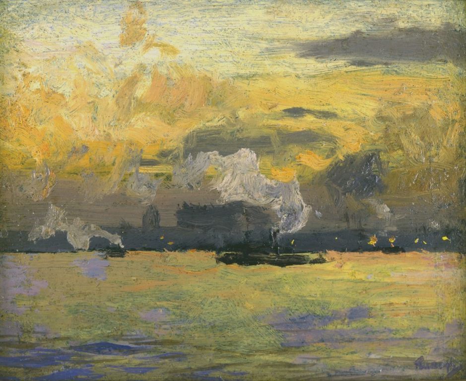 Jersey City at Sunset' by Frederick Judd Waugh,A3(16x12")Poster