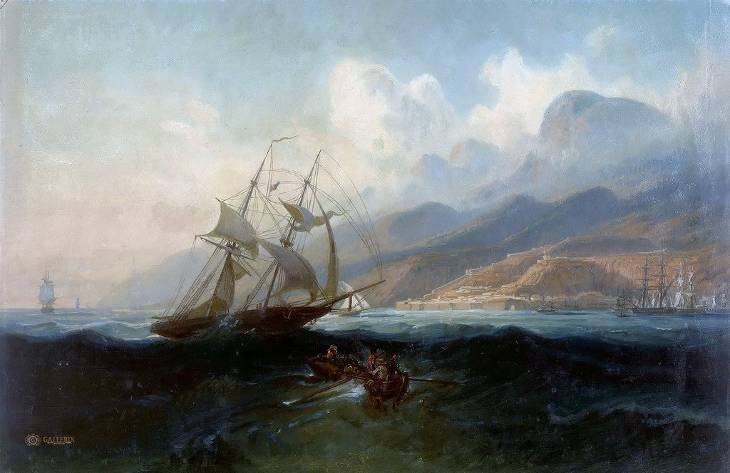 View of La Guaira from the Sea, vintage artwork by Ferdinand Konrad Bellermann, A3 (16x12") Poster Print