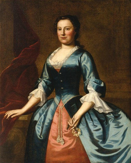 Portrait of Mrs. Samuel McCall, Sr. (Anne McCall), vintage artwork by Robert Feke, 12x8" (A4) Poster