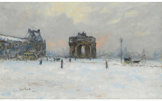 Pavillon of Flowers and l'Arc de Triomphe, vintage artwork by Siebe Johannes Ten Cate, 12x8" (A4) Poster