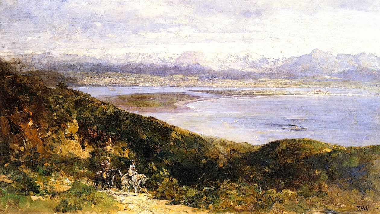 San Diego Bay from Point Loma, vintage artwork by Thomas Hill, 12x8" (A4) Poster