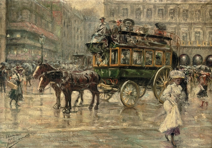 L’omnibus, vintage artwork by Eugenio Álvarez-Dumont, 12x8" (A4) Poster