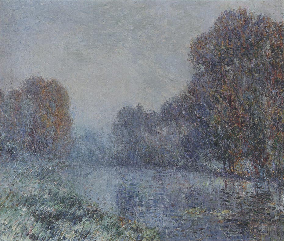 by  the Eure River - Hoarfrost, vintage artwork by Gustave Loiseau, 12x8" (A4) Poster