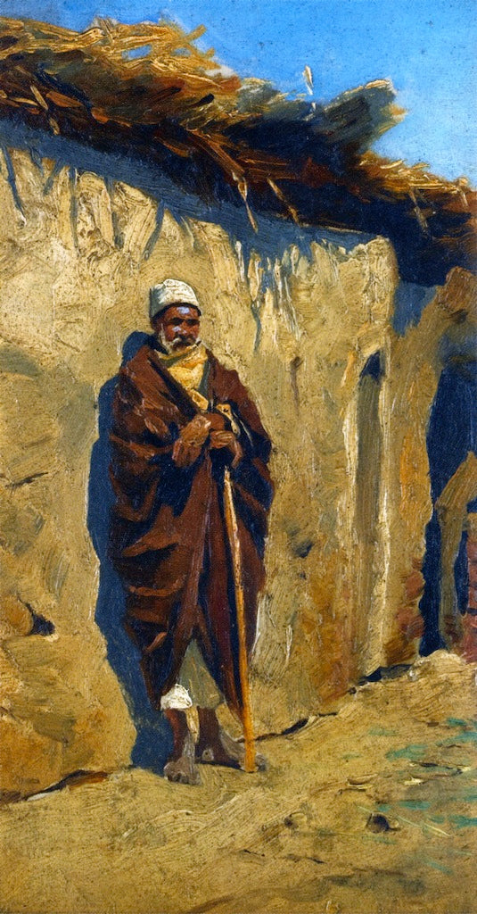 Egyptian Figure, vintage artwork by Ludwig Deutsch, 12x8" (A4) Poster