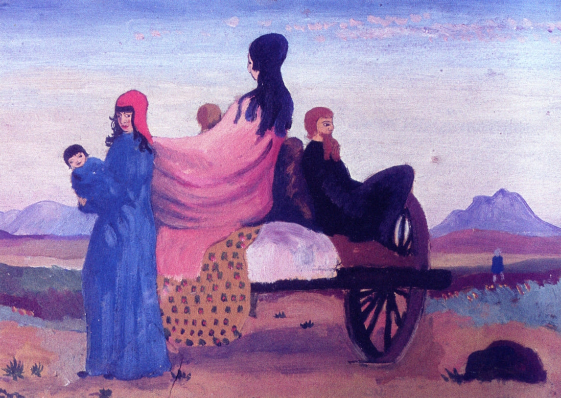 The Cart (study for , vintage artwork by James Dickson Innes, 12x8" (A4) Poster