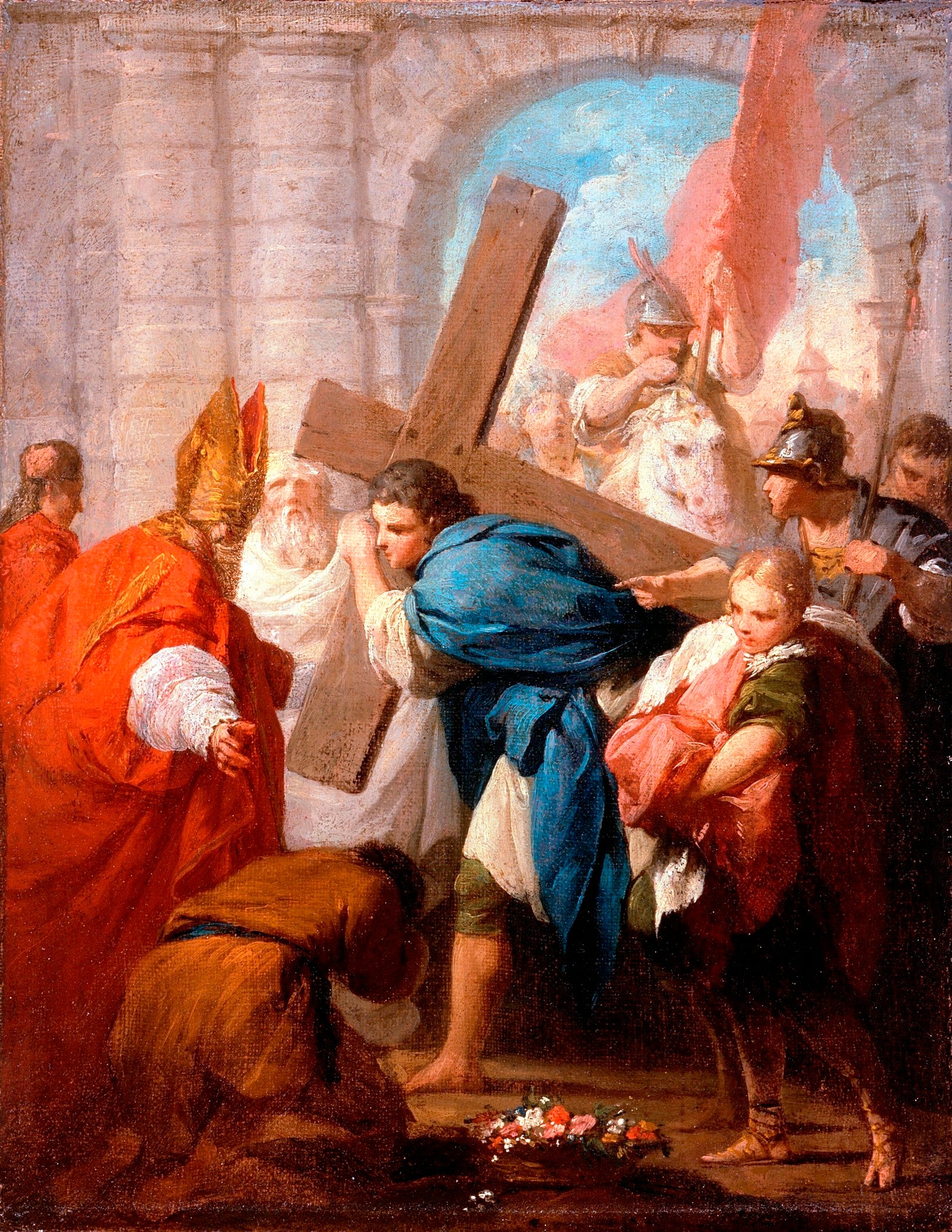 Heraclius Carrying the Cross, vintage artwork by Pierre Subleyras, 12x8" (A4) Poster