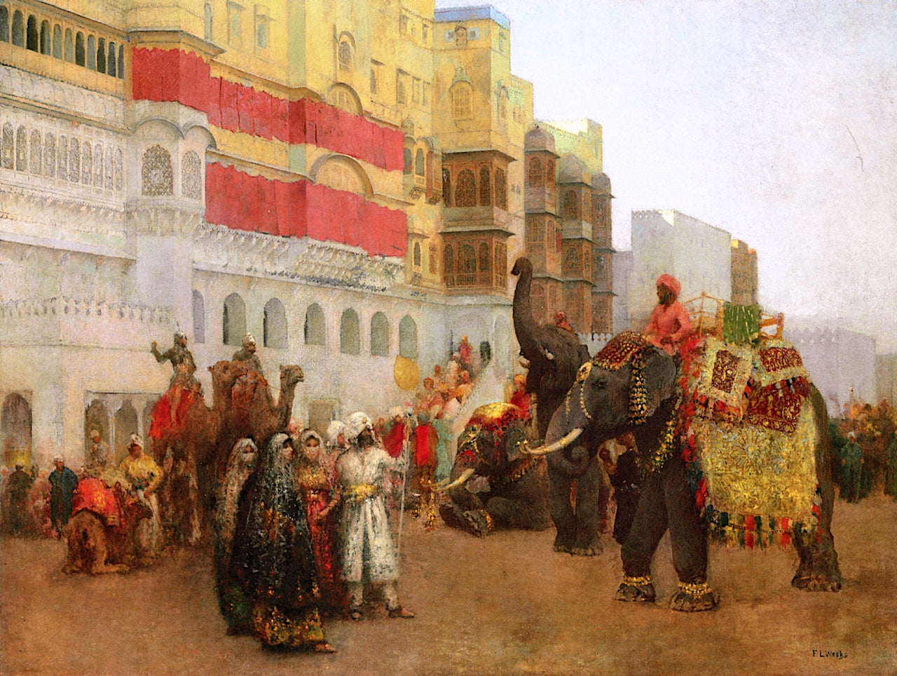 A Fête Day at Bekanir - Beloochistan, Bakanir, vintage artwork by Edwin Lord Weeks, 12x8" (A4) Poster