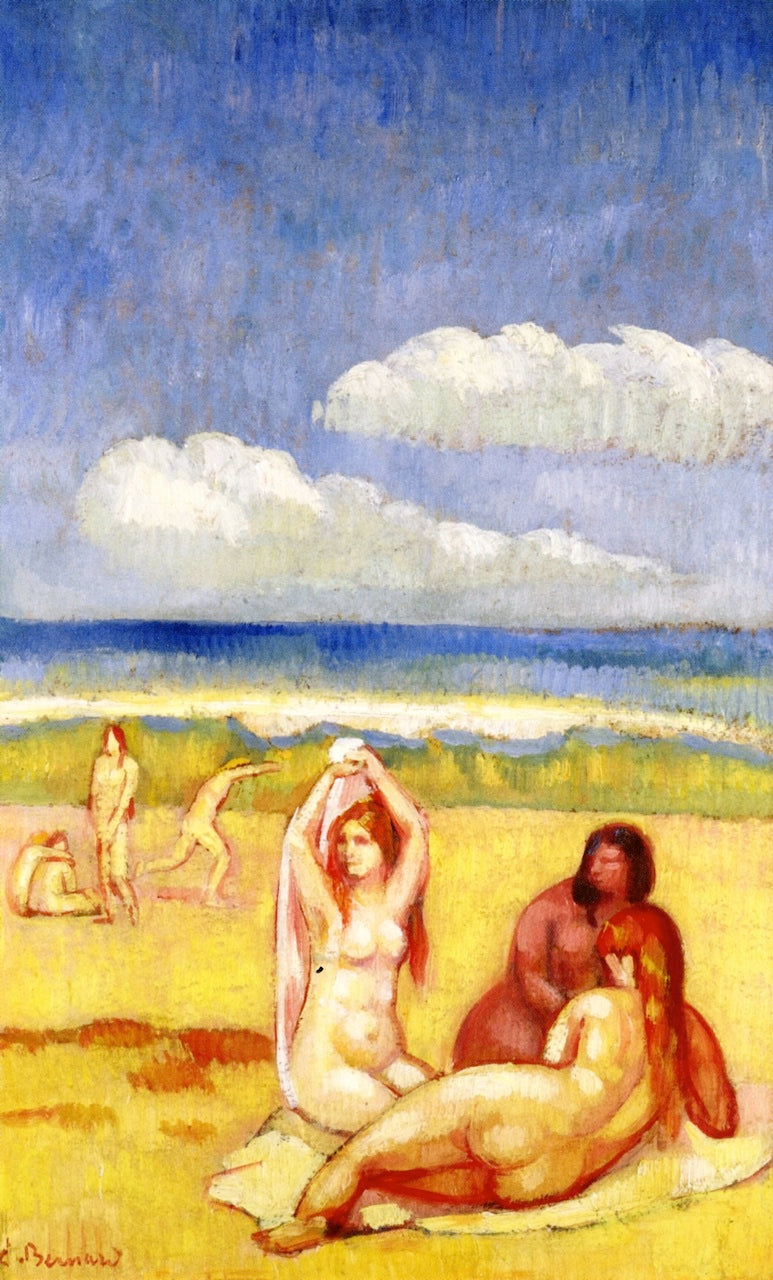 Bathers on the Beach by Emile Bernard,A3(16x12")Poster