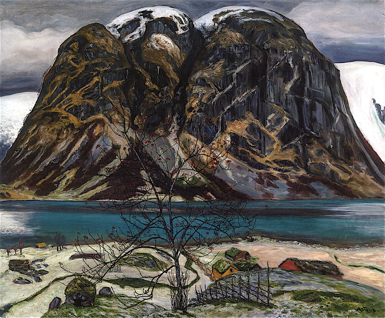 Barren Mountain (Kollen), vintage artwork by Nicolai Astrup, 12x8" (A4) Poster