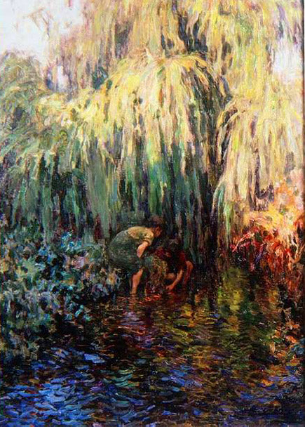 Paisaje con Arboles, vintage artwork by Luis Graner Y Arrufi, 12x8" (A4) Poster