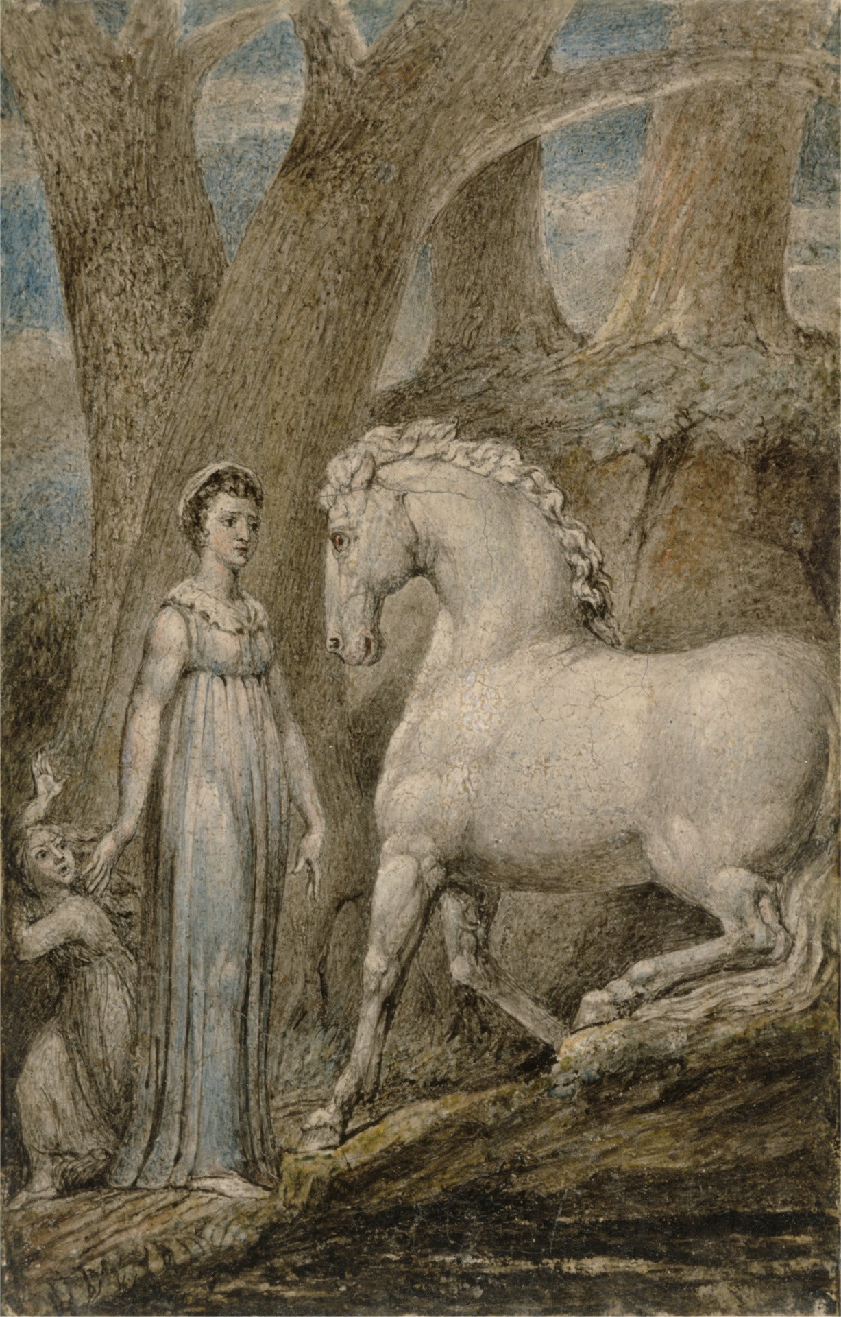 The Horse, vintage artwork by William Blake, 12x8" (A4) Poster