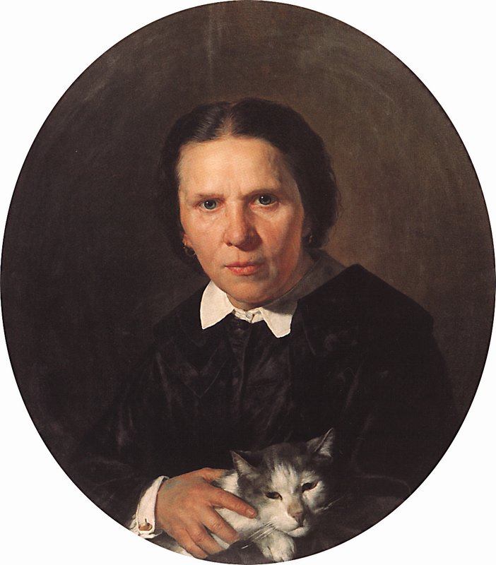 Portrait of A.D. Konshina, vintage artwork by Nikolai Vasilevich Nevrev, 12x8" (A4) Poster