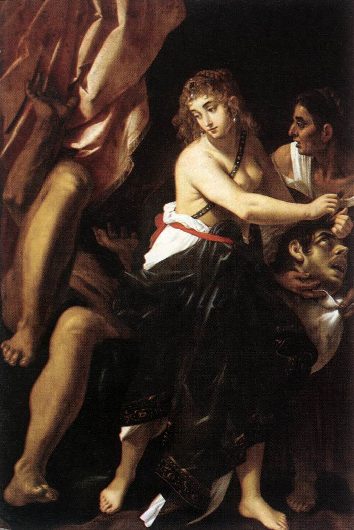 Judith and the Head of Holofernes, vintage artwork by Giovanni Baglione, 12x8