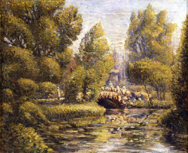 Magnolia Gardens, Charleston, South Carolina, vintage artwork by Edwin Harleston, 12x8" (A4) Poster