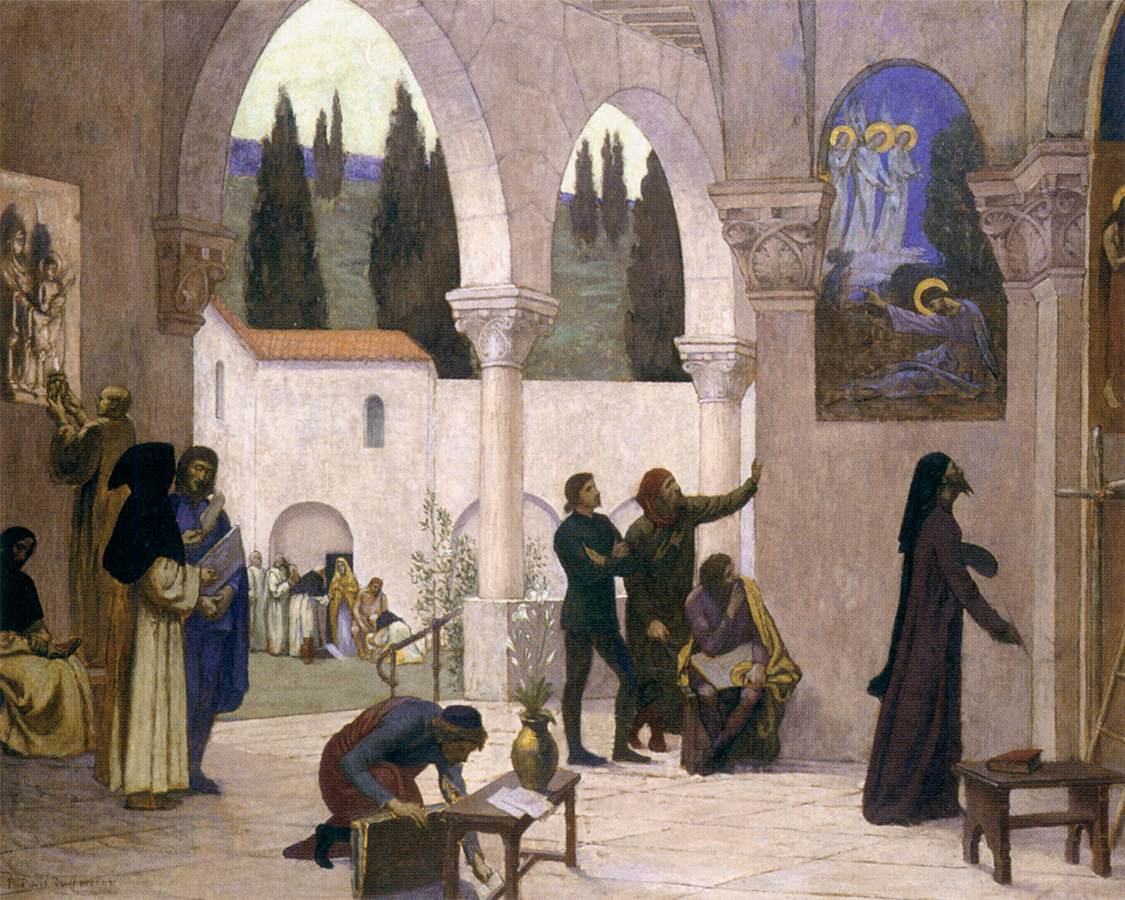 Christian Inspiration, vintage artwork by Pierre Puvis de Chavannes, 12x8" (A4) Poster