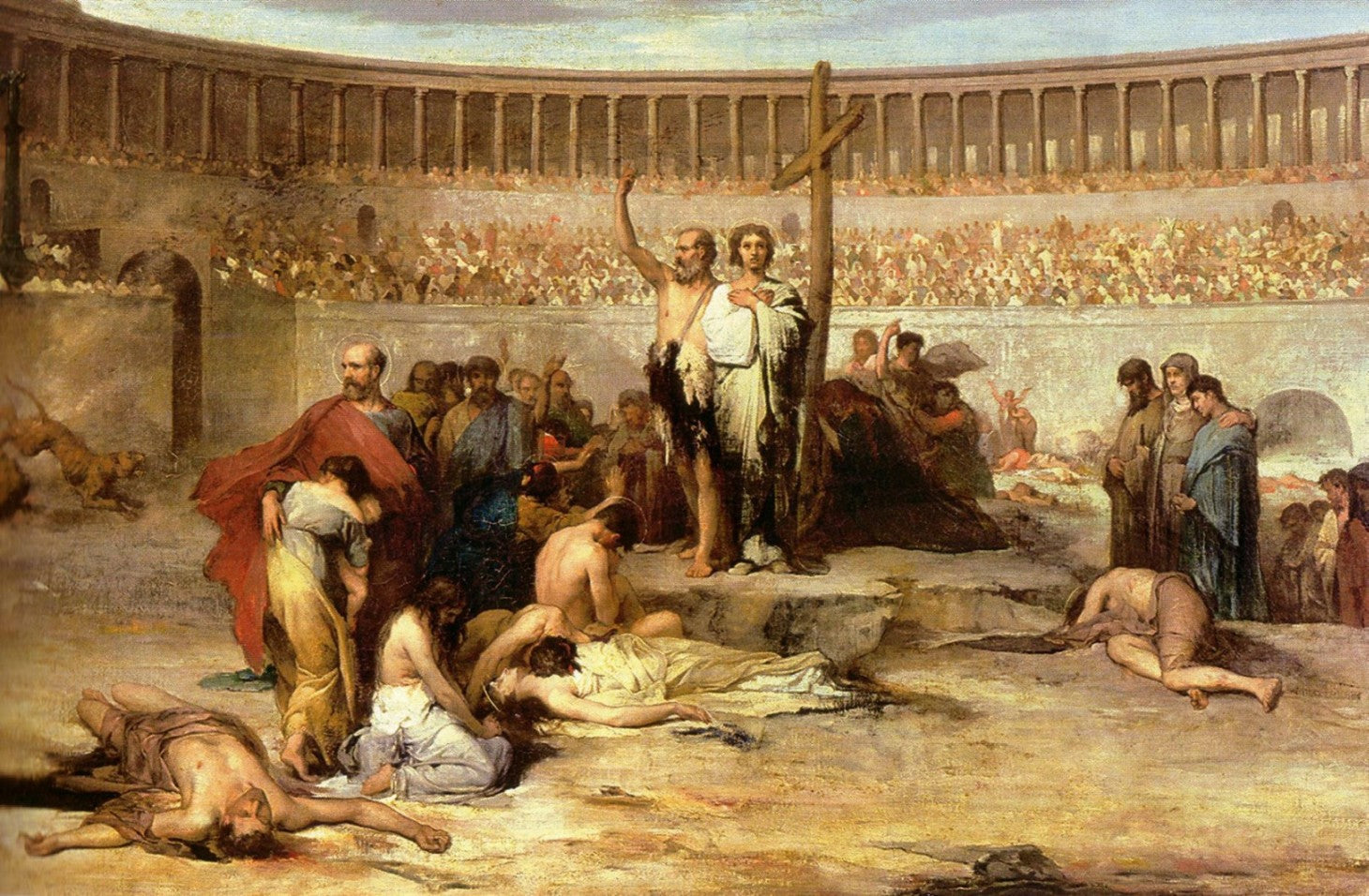 Triumph of Faith - Christian martyrs in the time of Nero 65 A. D., vintage artwork by Eugène Romain Thirion, 12x8" (A4) Poster
