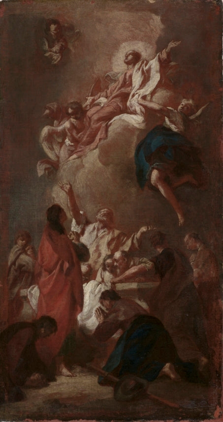 Sketch for "The Assumption of the Virgin", vintage artwork by Giovanni Battista Piazzetta, 12x8" (A4) Poster