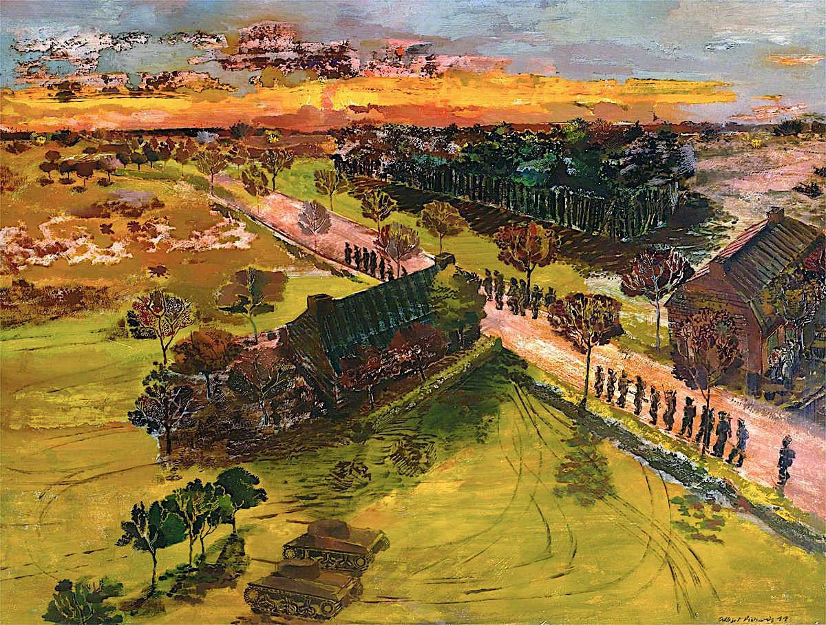 Holland: Infantry of the 15th (Scottish) Division..., vintage artwork by Albert Richards, 12x8" (A4) Poster