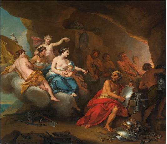 Venus in the Forge of Vulcan, vintage artwork by Louis Boullogne the Elder, 12x8" (A4) Poster