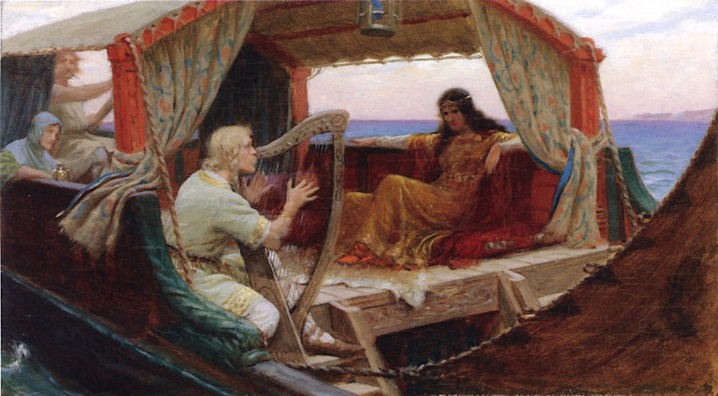 Tristram and Isolde, vintage artwork by Edmund Blair Leighton, 12x8" (A4) Poster