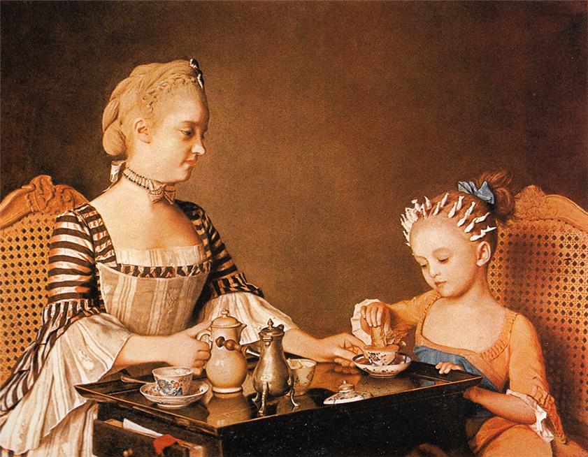 Madame Liotard and her daughter, vintage artwork by Jean-Étienne Liotard, 12x8" (A4) Poster