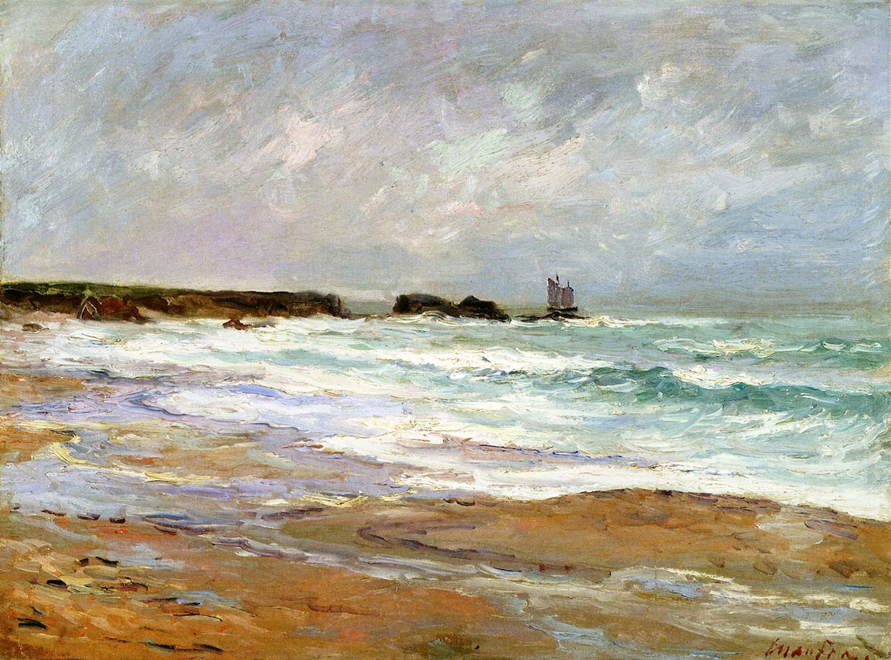 La plage de la govelle à batz sur la mer by Maxime Maufra,A3(16x12")Poster