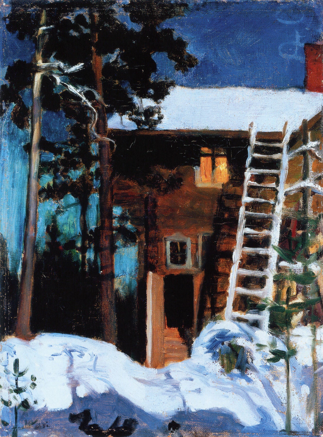 Kalela in Winter, vintage artwork by Akseli Gallen-Kallela, 12x8" (A4) Poster