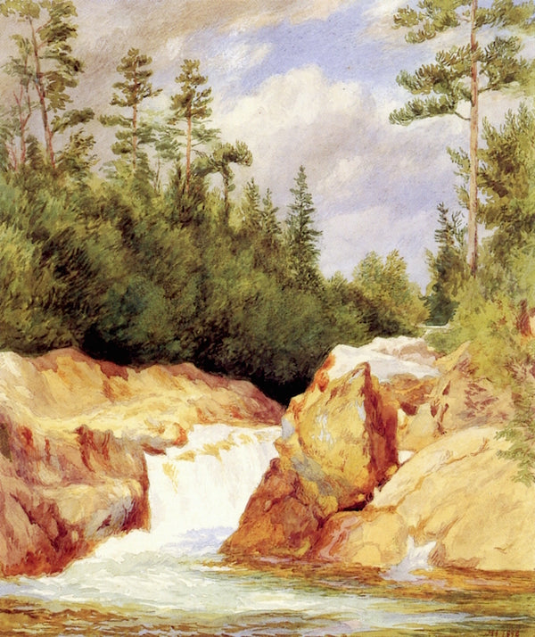 Rushing River, vintage artwork by John Henry Hill, 12x8" (A4) Poster