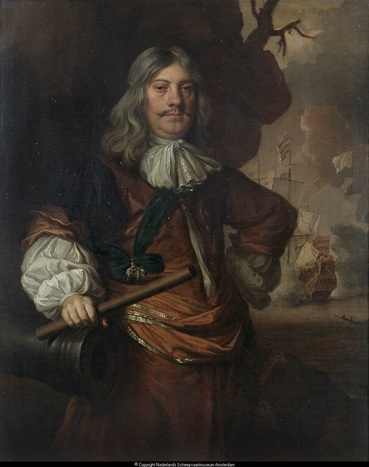 Admiral Cornelis Tromp, vintage artwork by Peter Lely, 12x8" (A4) Poster