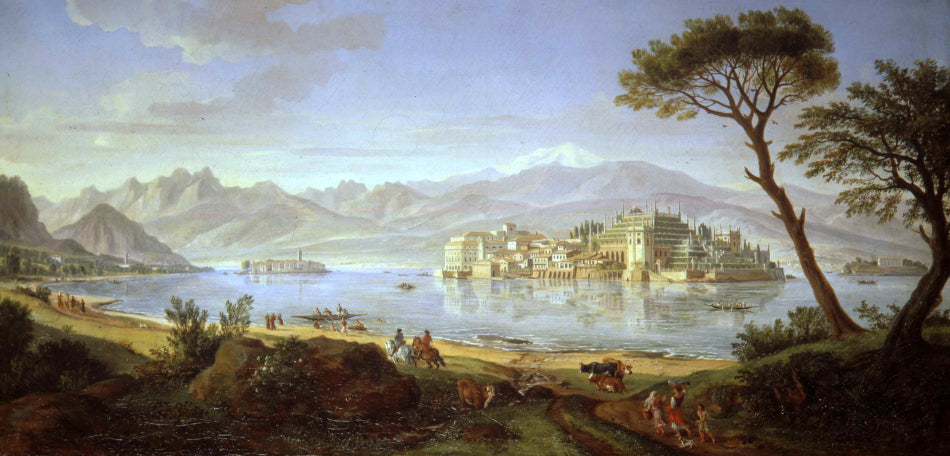 View of the Borromean Islands, vintage artwork by Caspar van Wittel, 12x8" (A4) Poster