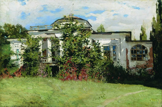 Garden with House, vintage artwork by Stanislav Zhukovsky, 12x8" (A4) Poster