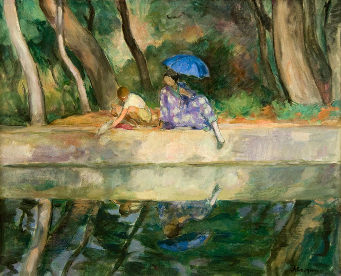 By the Fountain by Henri Lebasque,A3(16x12")Poster
