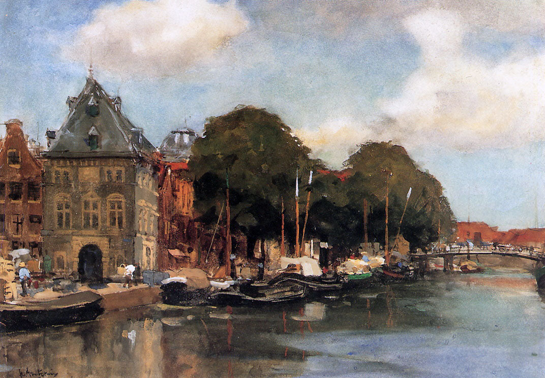 Haarlem on a Sunny Day, vintage artwork by Floris Arntzenius, 12x8" (A4) Poster