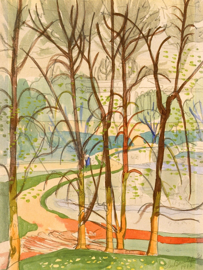 Park Landscape, vintage artwork by Oscar Bluemner, 12x8" (A4) Poster
