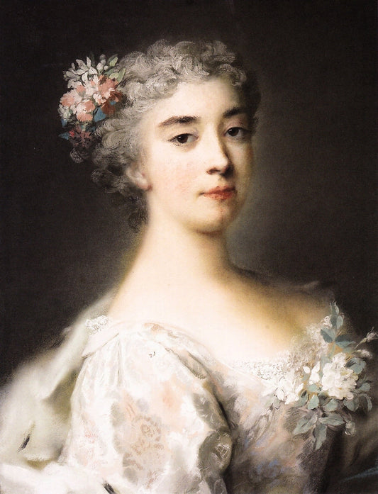Portrait of Enrichetta Sofia of Modena, vintage artwork by Rosalba Carriera, 12x8" (A4) Poster