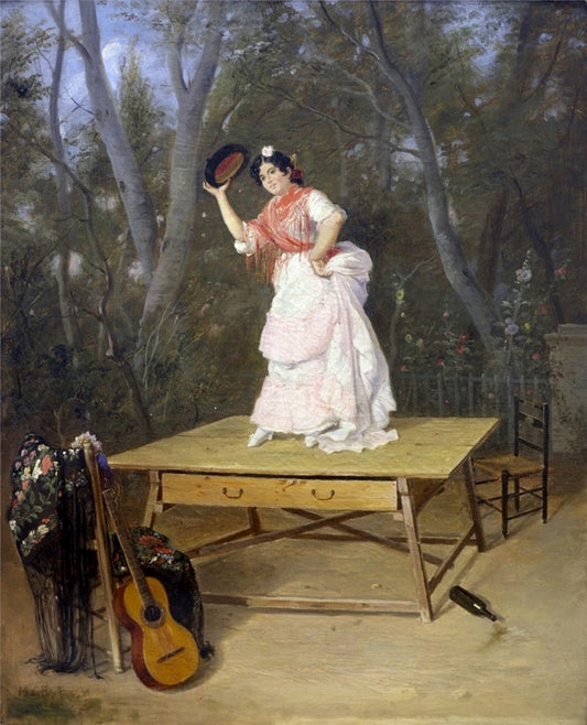 Bailaora, vintage artwork by Manuel Cabral Aguado Bejarano, 12x8" (A4) Poster