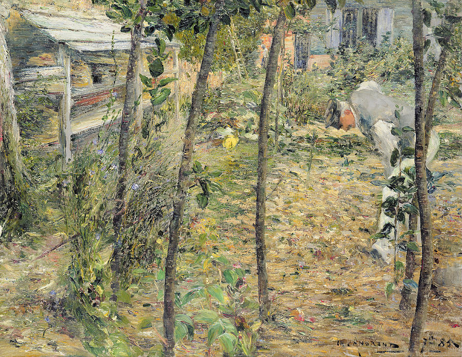 In the Gardener's Garden at Criquetot-sur-Ouville, vintage artwork by Charles Angrand, 12x8" (A4) Poster