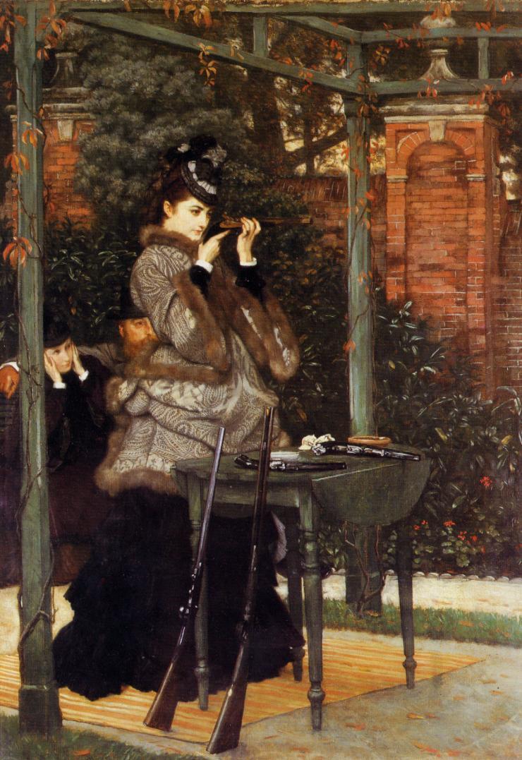 At the Rifle Range, vintage artwork by James Tissot, 12x8" (A4) Poster