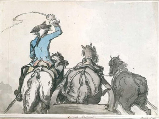 A French Postillion, vintage artwork by Thomas Rowlandson, 12x8" (A4) Poster