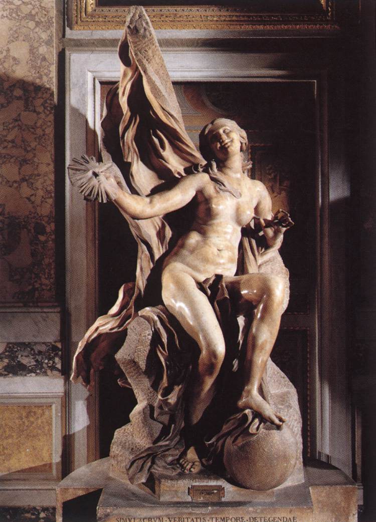 Truth, vintage artwork by Gian Lorenzo Bernini, 12x8" (A4) Poster