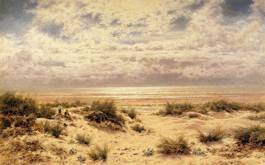 Low Tide on the South Coast, vintage artwork by Benjamin Williams Leader, 12x8" (A4) Poster