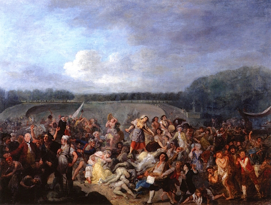 Celebrating over the Bodies of the Swiss Soldiers, vintage artwork by Johann Zoffany, 12x8" (A4) Poster