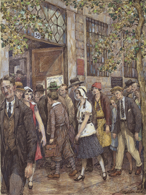 Employment Office by Hans Baluschek,A3(16x12")Poster