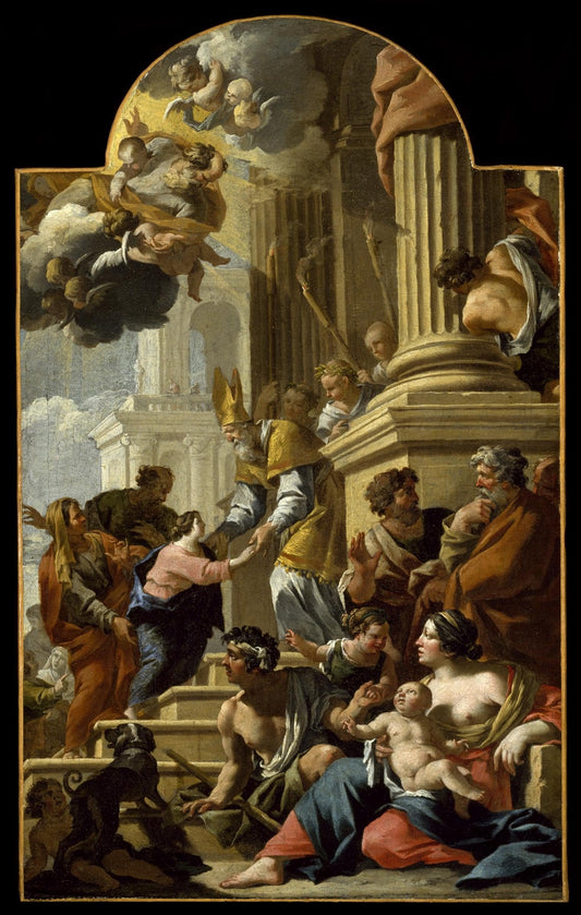 Presentation of the Virgin in the Temple, vintage artwork by Nicolas Chapron, 12x8" (A4) Poster