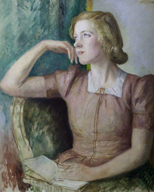 The Honourable Alice Caroline Helen Buchan, Lady Ramsay-Fairfax-Lucy, vintage artwork by Sir William Rothenstein, 12x8" (A4) Poster