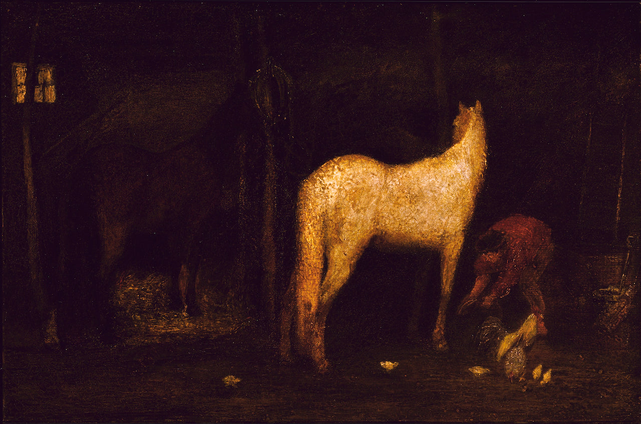 In the Stable, vintage artwork by Albert Pinkham Ryder, 12x8" (A4) Poster