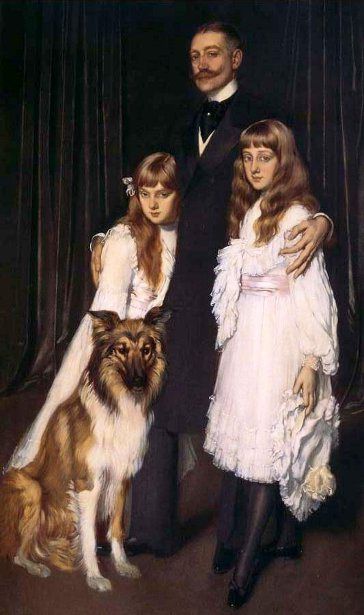 onsieur Del Solar and His Daughters by Antonio de la Gandara,A3(16x12")Poster