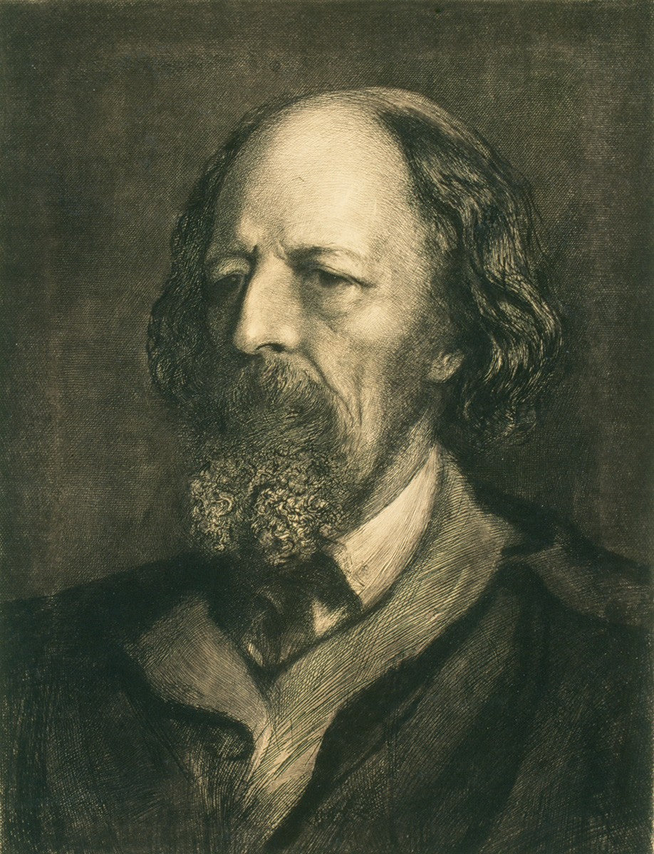 Alfred Lord Tennyson, vintage artwork by Hubert von Herkomer, 12x8" (A4) Poster