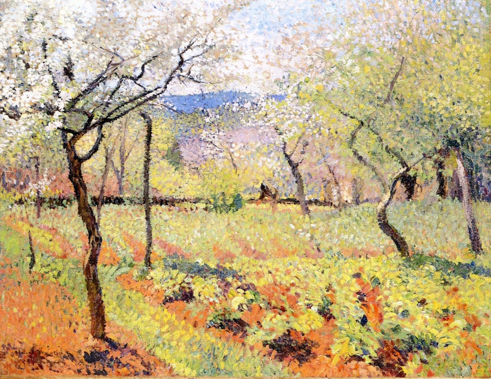 Gardener in His Flowering Orchard by Henri Martin,A3(16x12")Poster